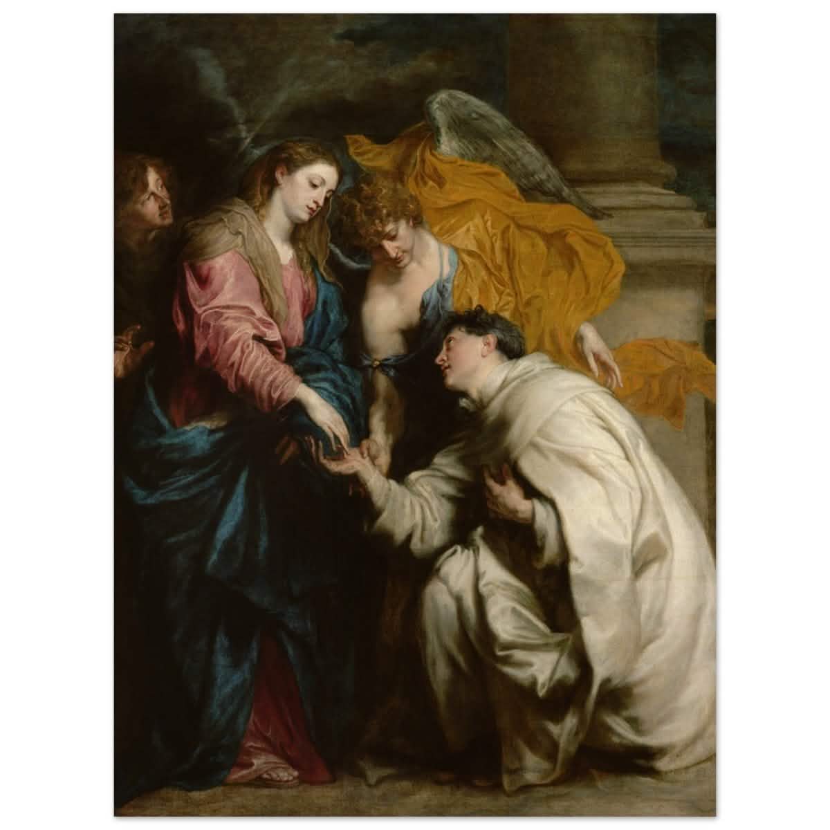The Vision of the Blessed Hermann Joseph by Anthony van Dyck | Vintage Art wall art print - Wood Prints - 30x40 cm / 12x16″ -