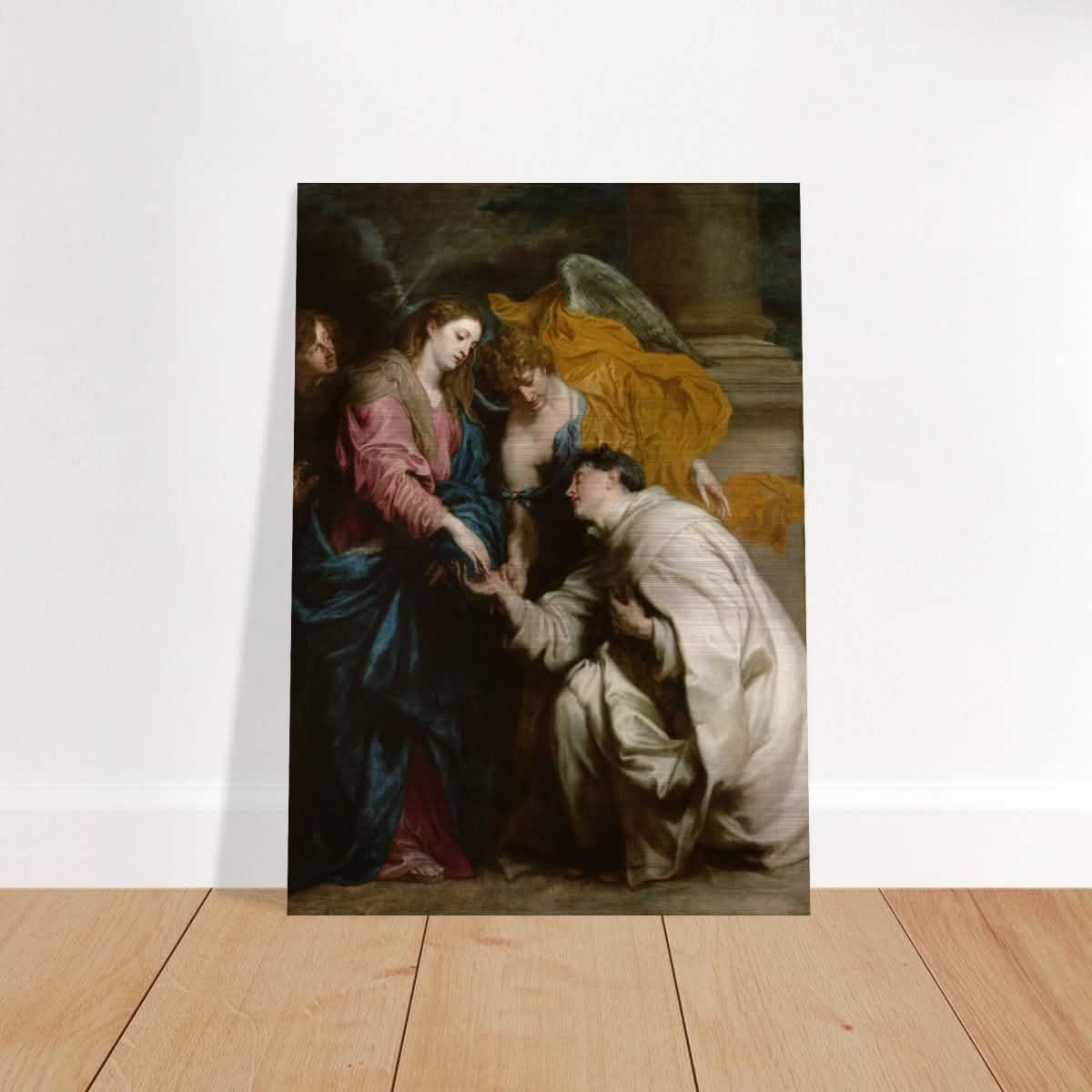 The Vision of the Blessed Hermann Joseph by Anthony van Dyck | Vintage Art wall art print - Brushed Aluminum Print - 50x70 cm / 20x28″ -