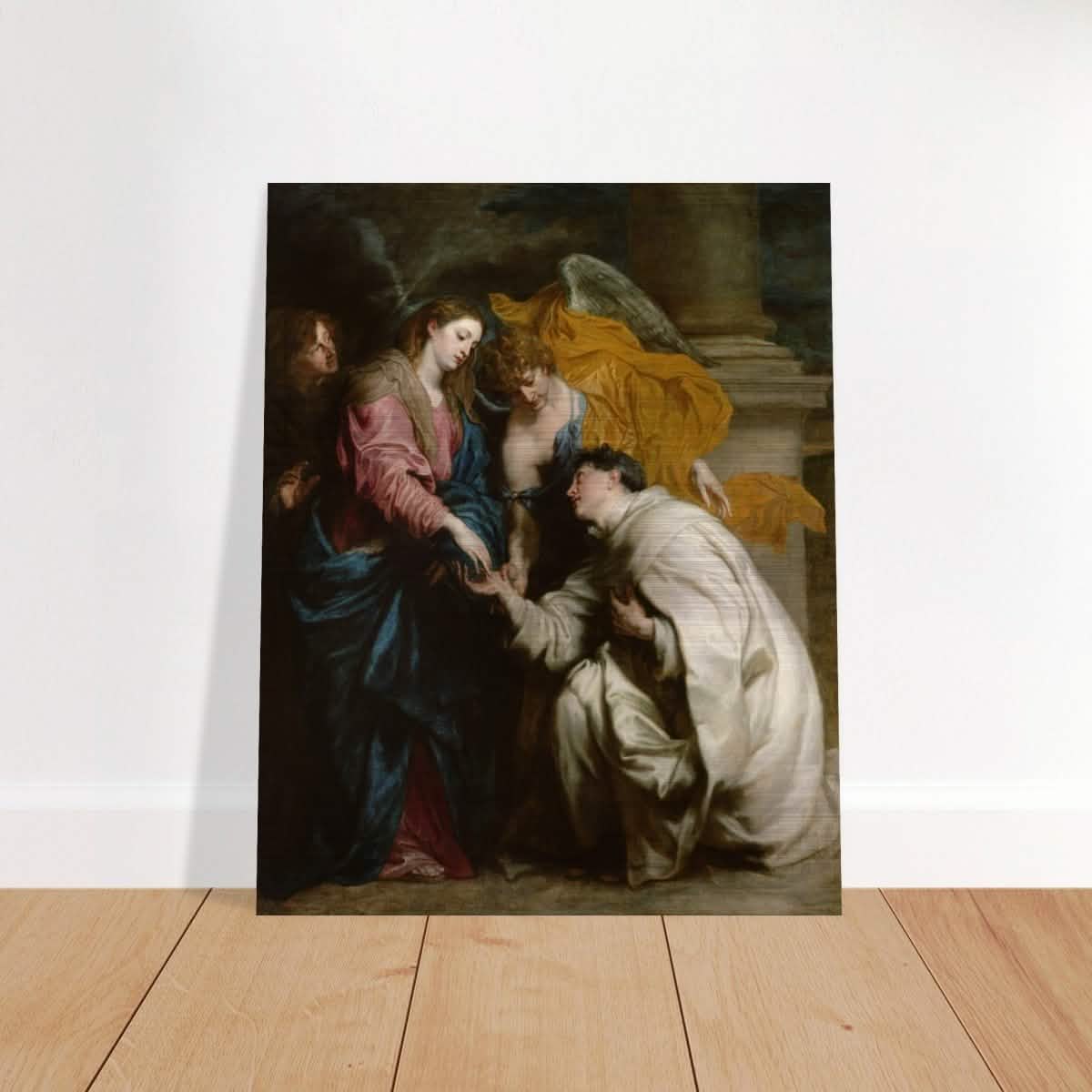 The Vision of the Blessed Hermann Joseph by Anthony van Dyck | Vintage Art wall art print - Brushed Aluminum Print - 40x50 cm / 16x20″ -