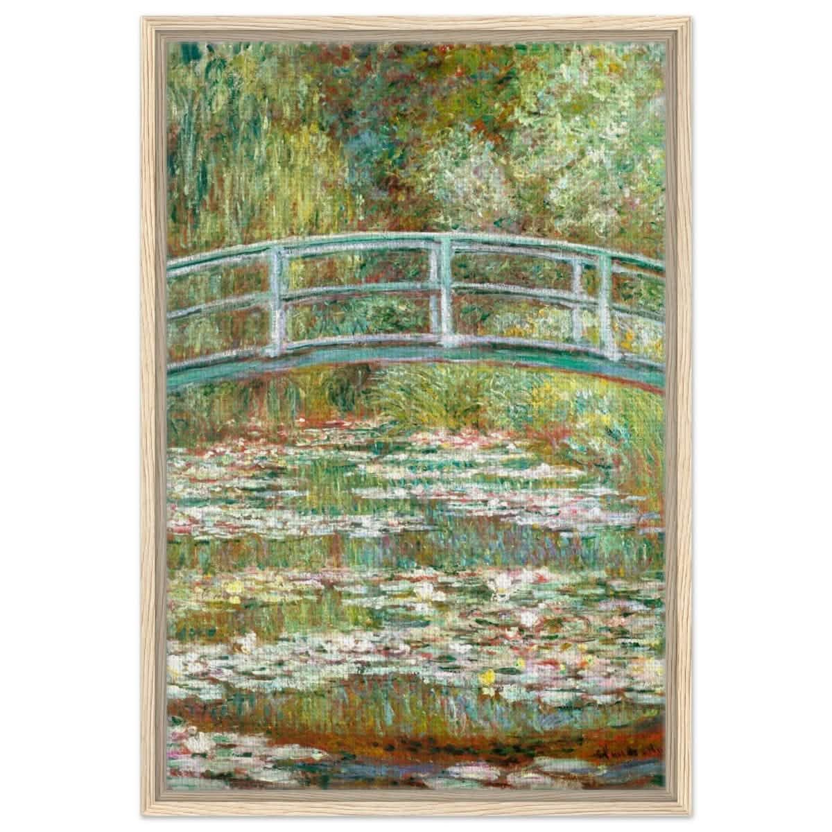 The Water Lily Pond by Claude Monet | Vintage wall art print - Framed Canvas - 50x75 cm / 20x30″ - Wood frame