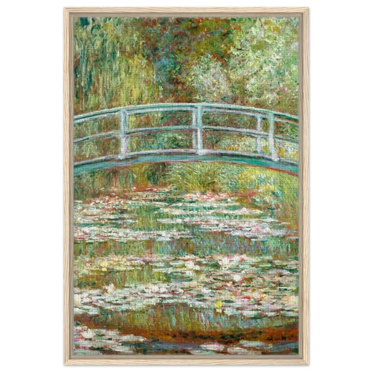 The Water Lily Pond by Claude Monet | Vintage wall art print - Framed Canvas - 60x90 cm / 24x36″ - Wood frame