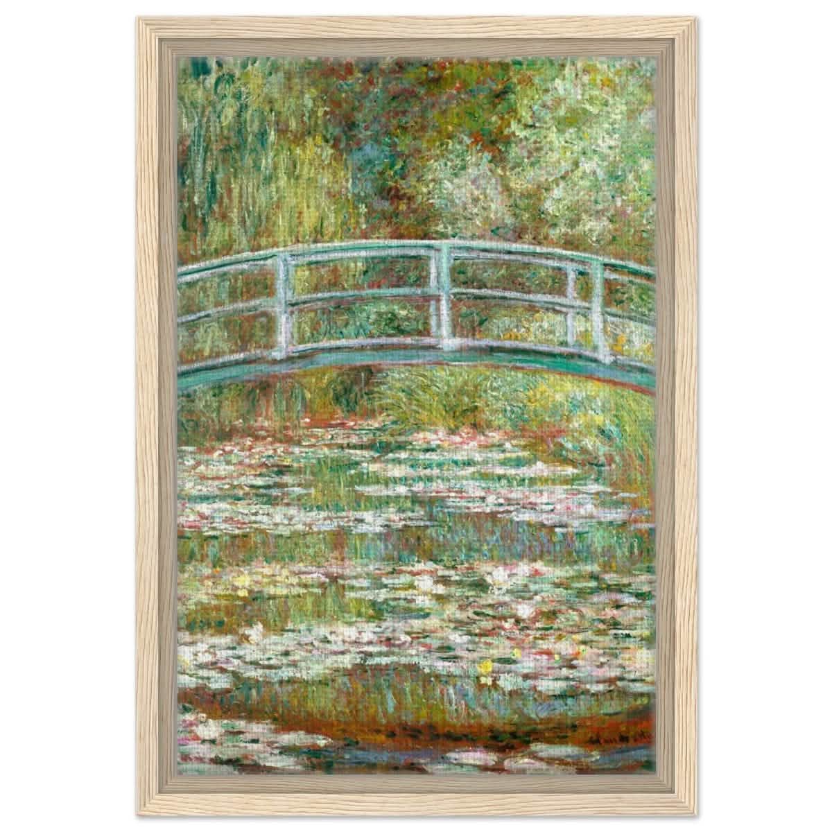 The Water Lily Pond by Claude Monet | Vintage wall art print - Framed Canvas - 30x45 cm / 12x18″ - Wood frame