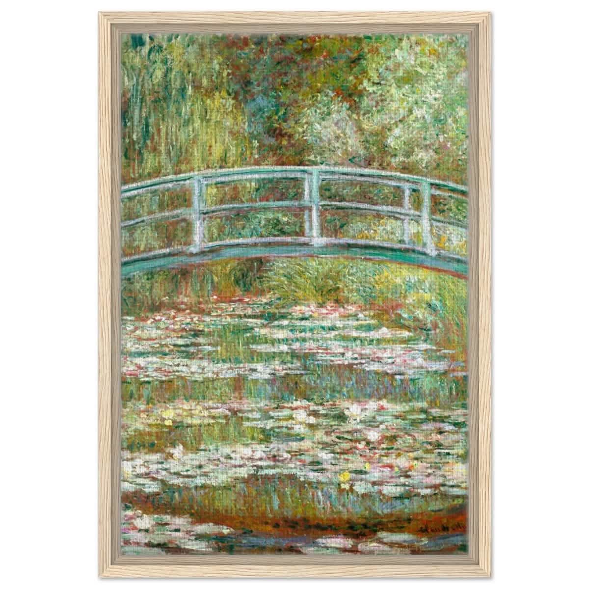 The Water Lily Pond by Claude Monet | Vintage wall art print - Framed Canvas - 40x60 cm / 16x24″ - Wood frame