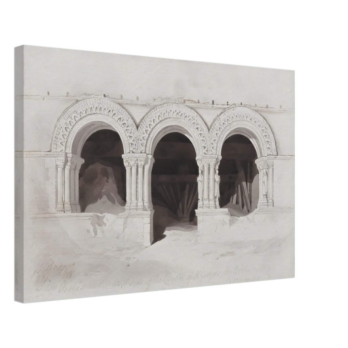 The West Side of the Cloister of St Georges de Boscherville by John Sell Cotman wall Art Print - Canvas - 40x60 cm / 16x24″ -