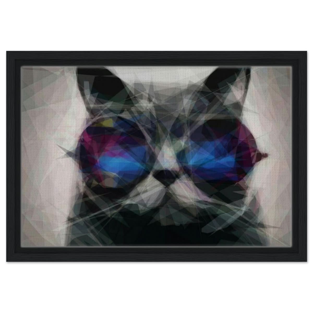 The Wise Whisker | Animal Kingdom | Modern Art Wall art print - Framed Canvas - 30x45 cm / 12x18″ - Black frame