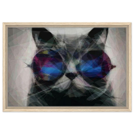 The Wise Whisker | Animal Kingdom | Modern Art Wall art print - Framed Canvas - 40x60 cm / 16x24″ - Wood frame