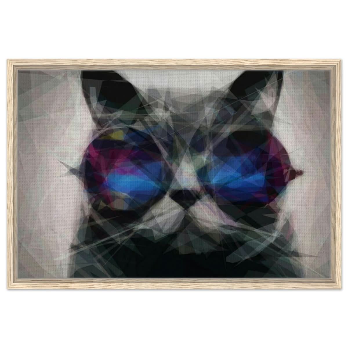 The Wise Whisker | Animal Kingdom | Modern Art Wall art print - Framed Canvas - 50x75 cm / 20x30″ - Wood frame