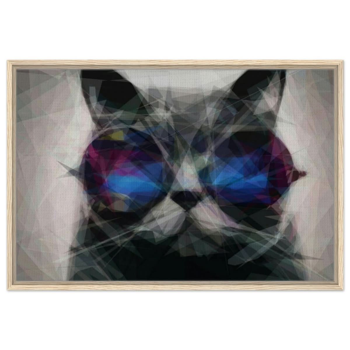 The Wise Whisker | Animal Kingdom | Modern Art Wall art print - Framed Canvas - 60x90 cm / 24x36″ - Wood frame