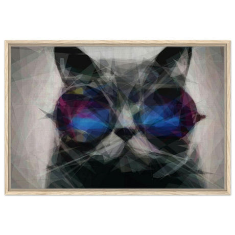 The Wise Whisker | Animal Kingdom | Modern Art Wall art print - Framed Canvas - 60x90 cm / 24x36″ - Wood frame