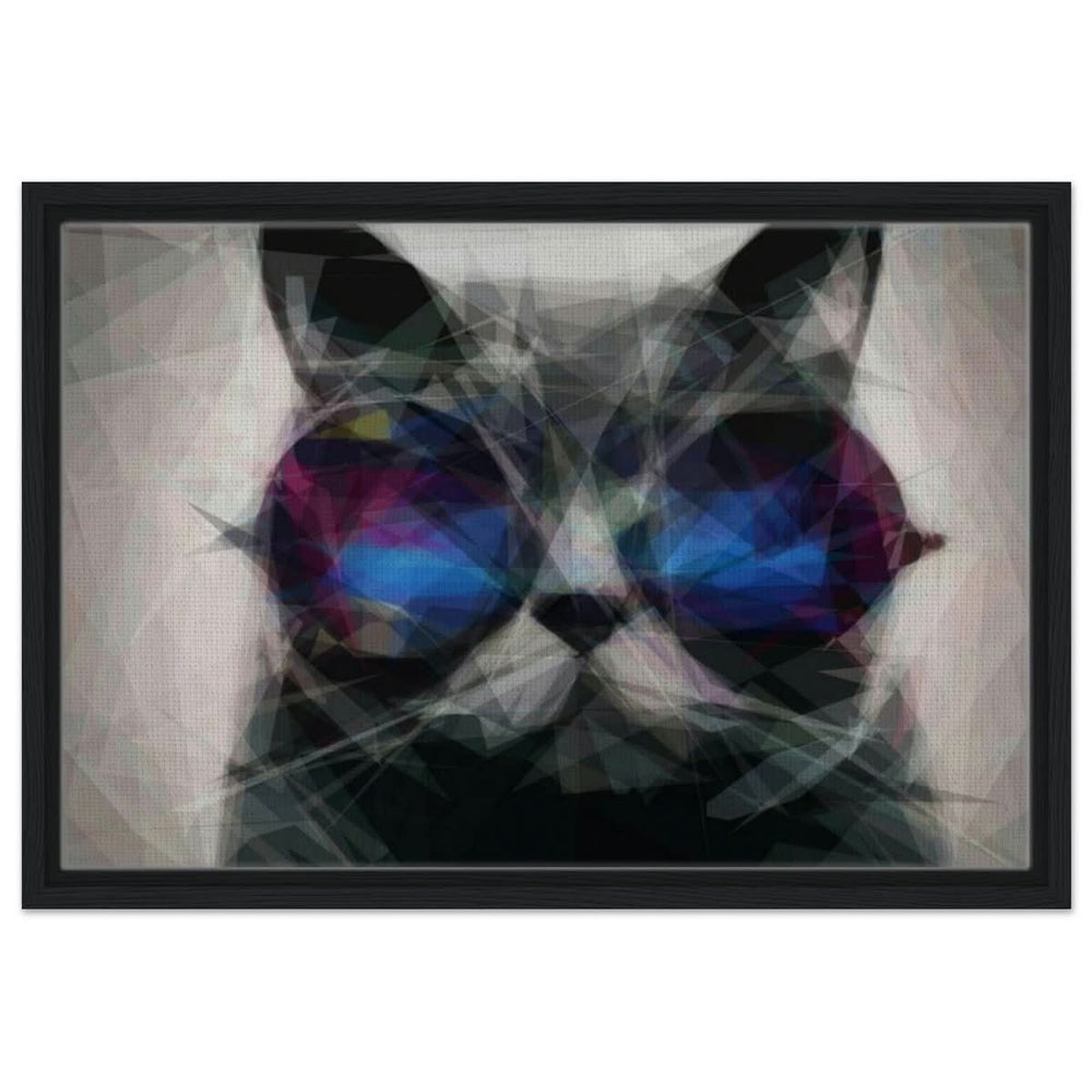 The Wise Whisker | Animal Kingdom | Modern Art Wall art print - Framed Canvas - 40x60 cm / 16x24″ - Black frame