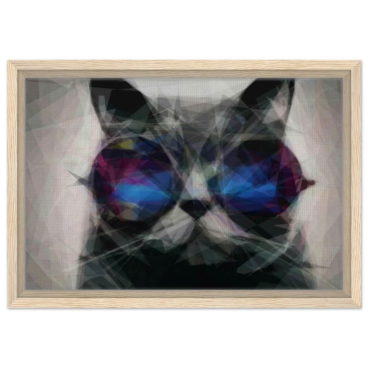 The Wise Whisker | Animal Kingdom | Modern Art Wall art print - Framed Canvas - 30x45 cm / 12x18″ - Wood frame