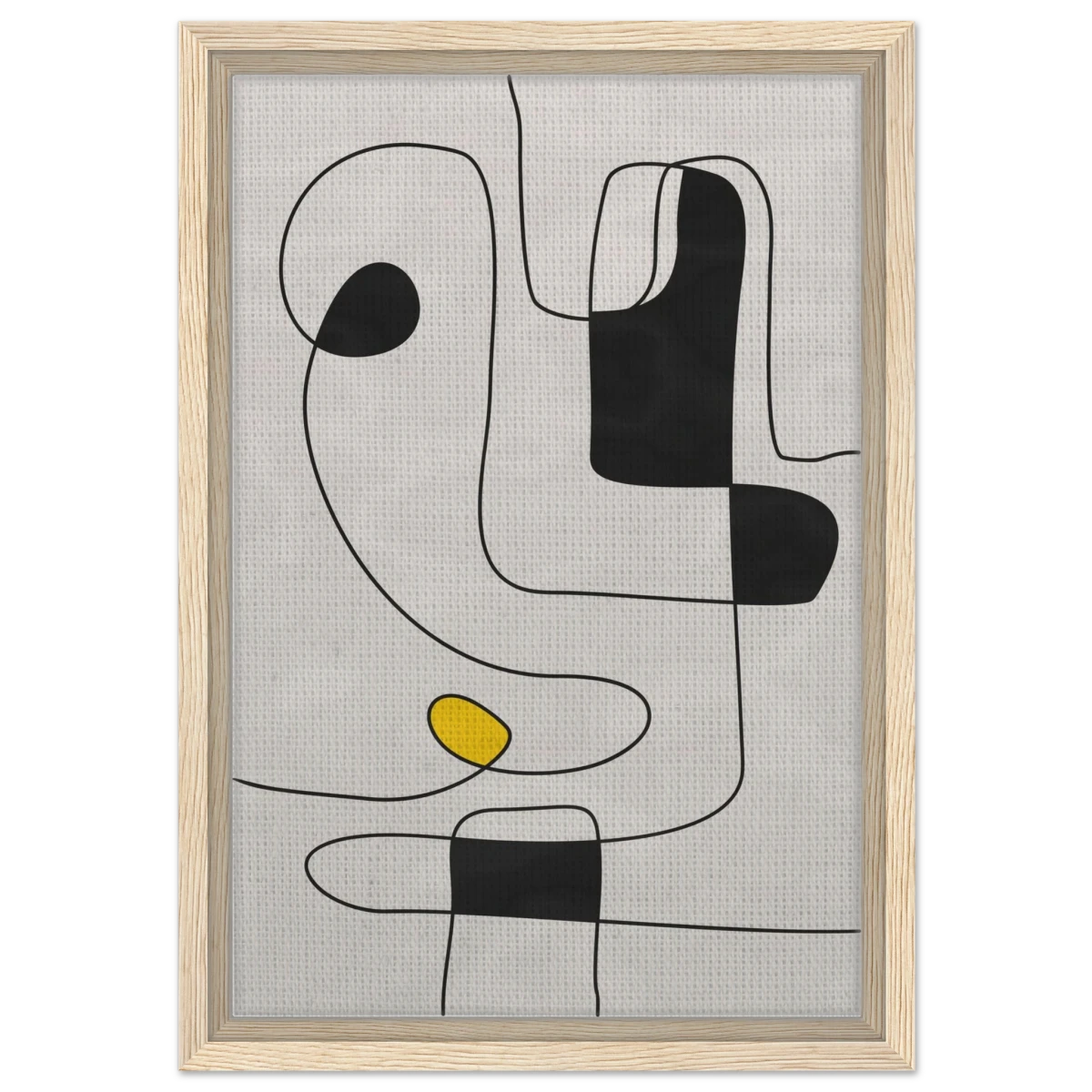 Thread of Thought | Minimalist Abstract Line Art Wall art Print - Framed Canvas - 30x45 cm / 12x18″ - Wood frame