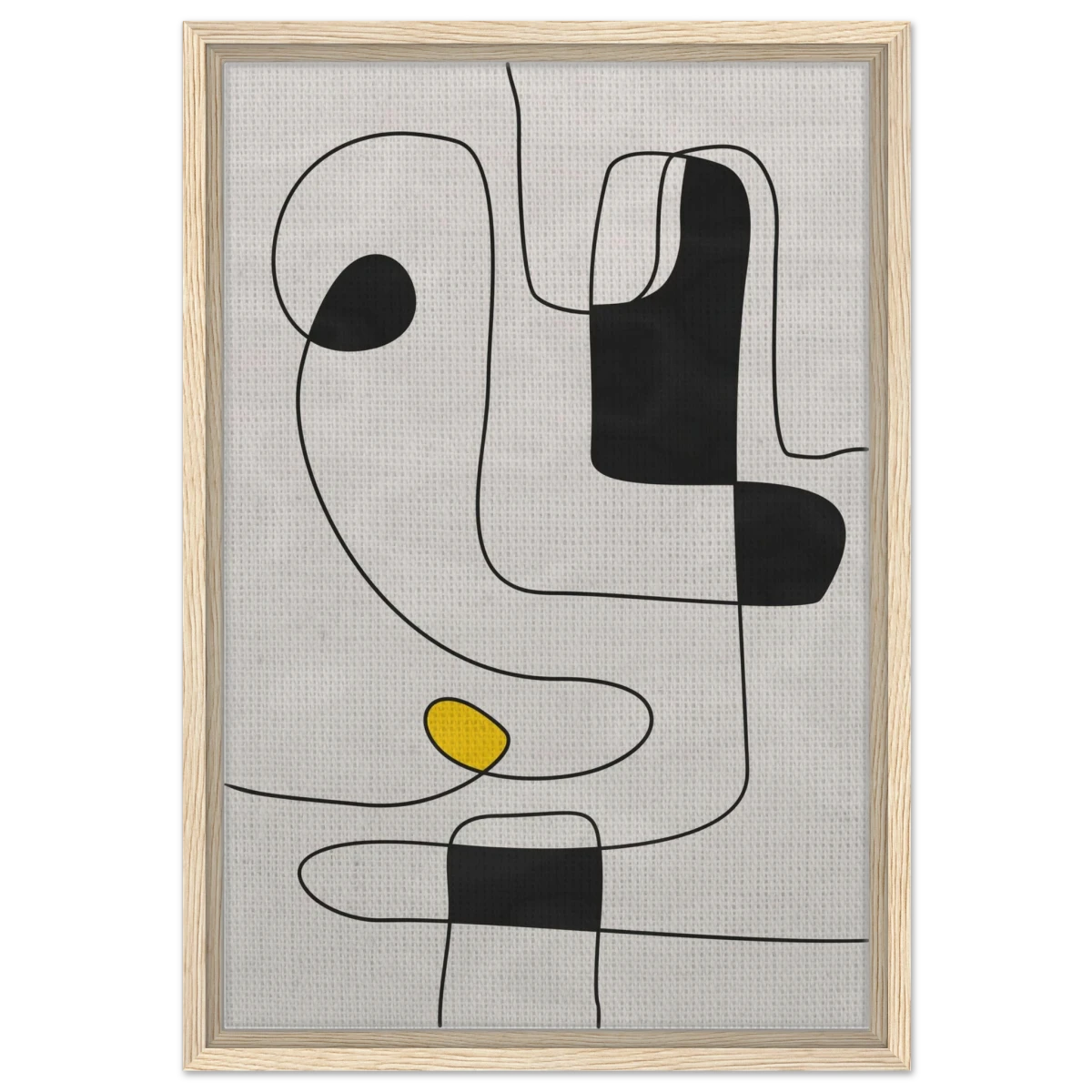 Thread of Thought | Minimalist Abstract Line Art Wall art Print - Framed Canvas - 40x60 cm / 16x24″ - Wood frame