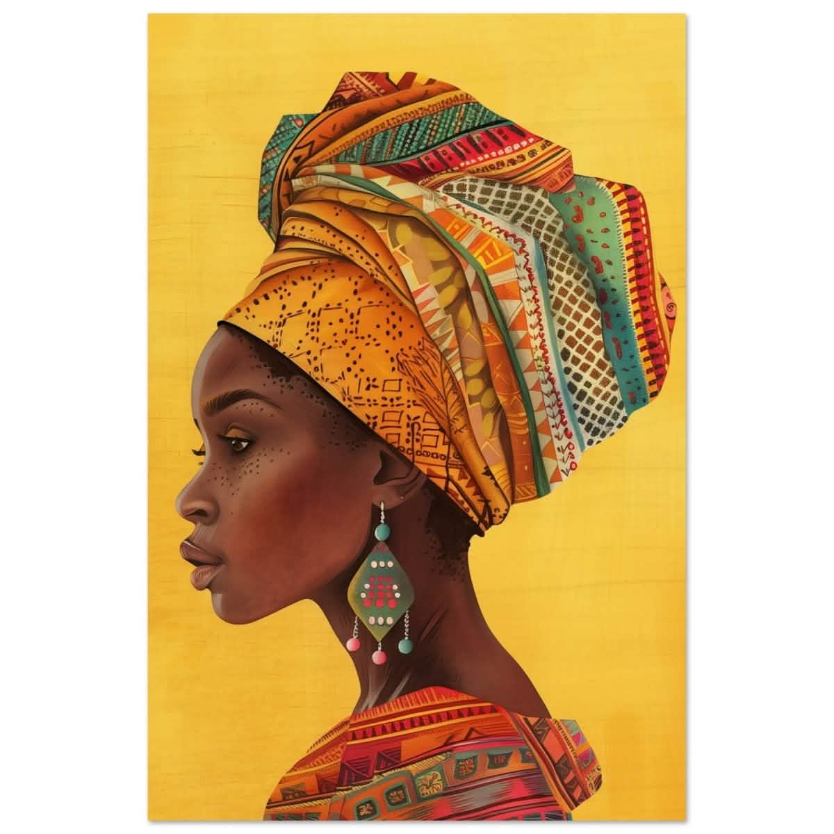 Threads of Culture | Contemporary Portrait Art | wall art print | Eclectic Expressions - Wood Prints - 30x45 cm / 12x18″ -