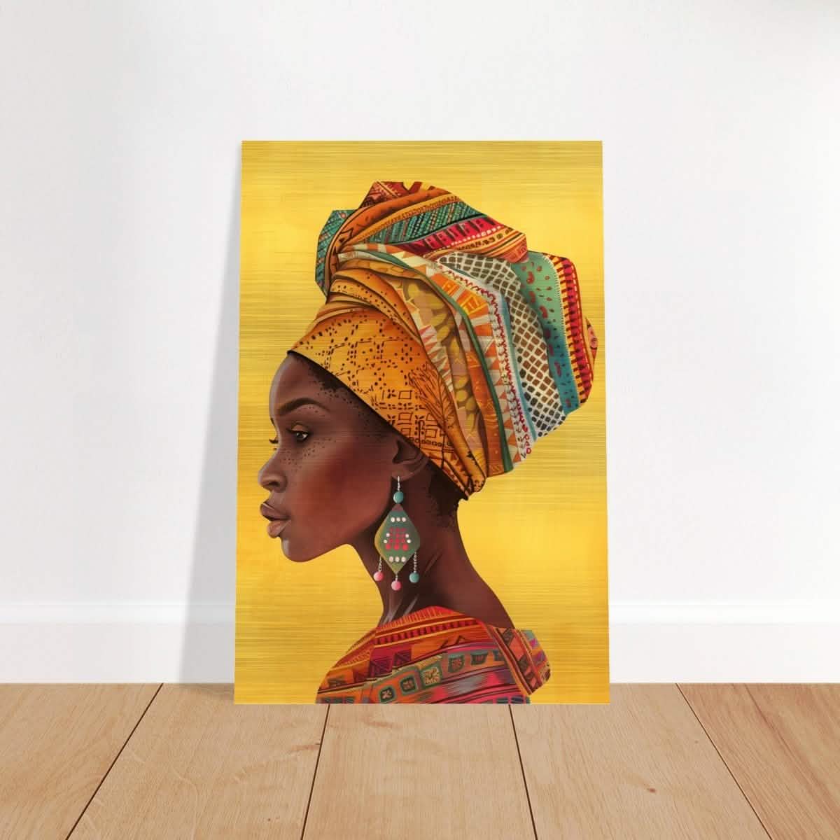 Threads of Culture | Contemporary Portrait Art | wall art print | Eclectic Expressions - Brushed Aluminum Print - 30x45 cm / 12x18″ -