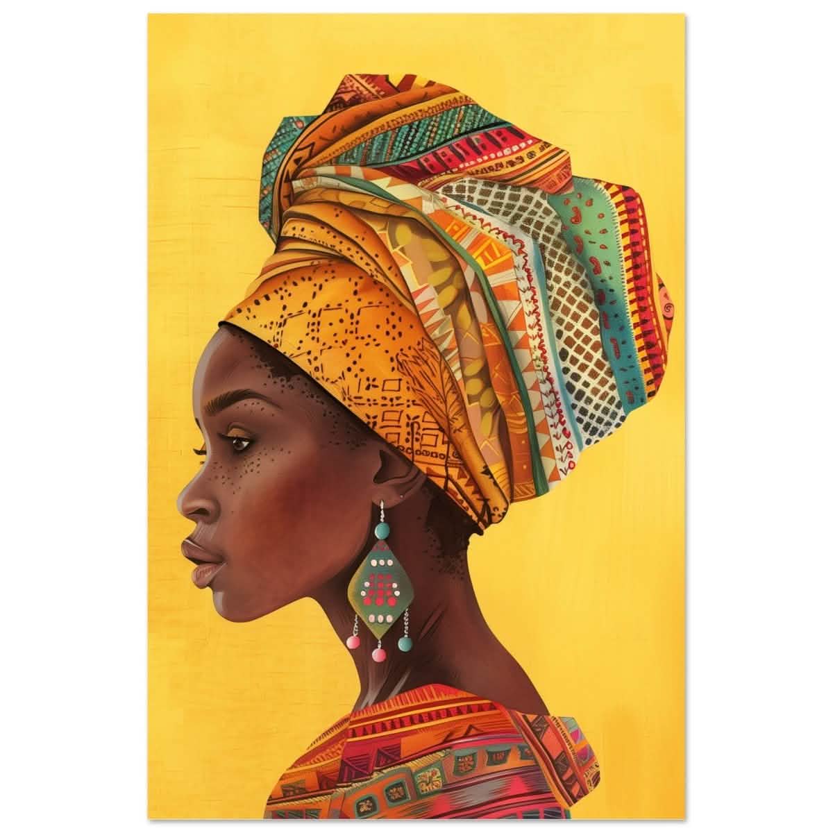 Threads of Culture | Contemporary Portrait Art | wall art print | Eclectic Expressions - Aluminum Print - 30x45 cm / 12x18″ -