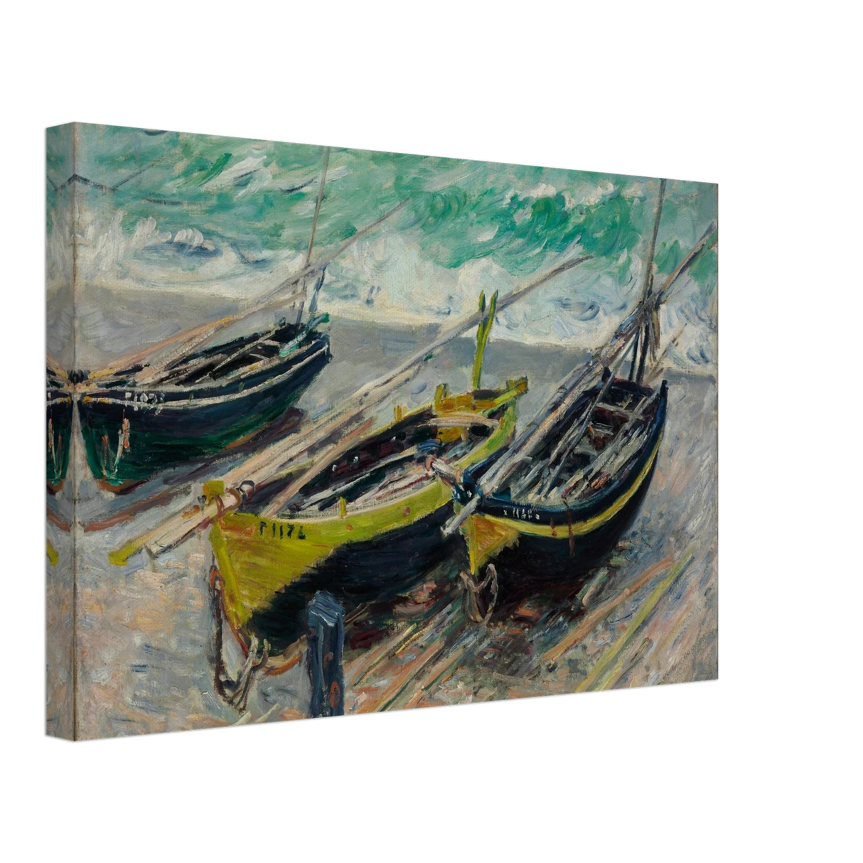 Three Fishing Boats (1886) – Claude Monet Wall Art Print - Canvas - 30x45 cm / 12x18″ -