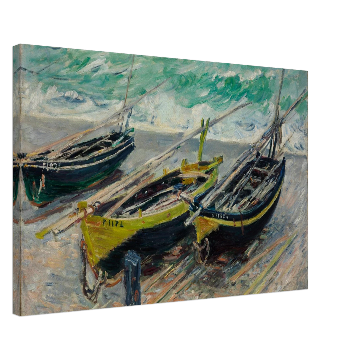 Three Fishing Boats (1886) – Claude Monet Wall Art Print - Canvas - 50x75 cm / 20x30″ -