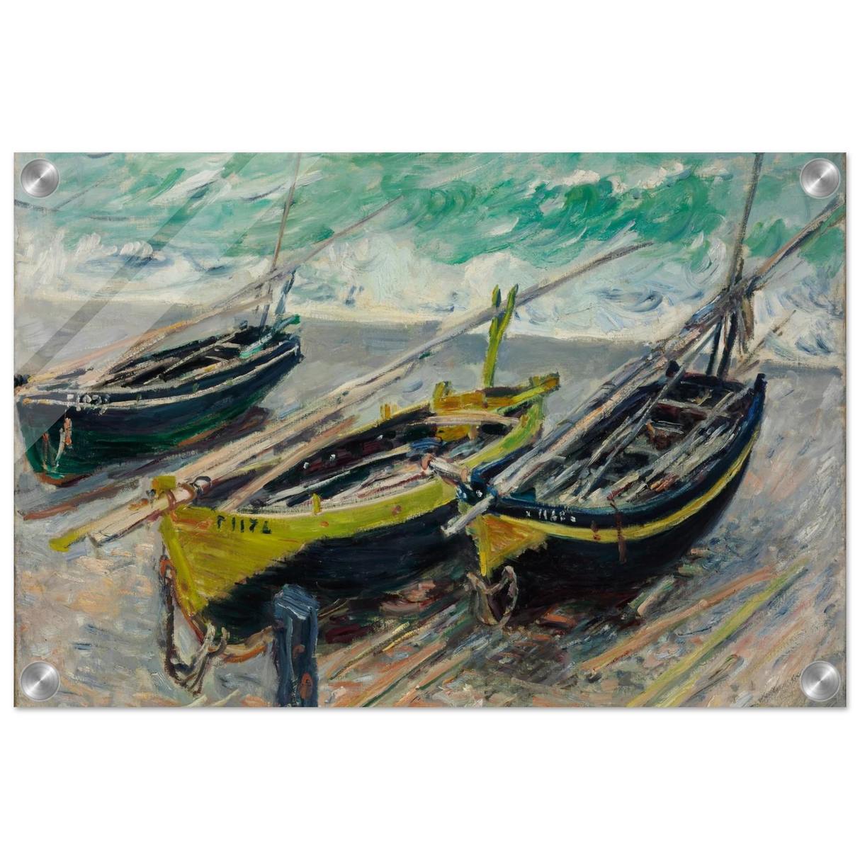 Three Fishing Boats (1886) – Claude Monet Wall Art Print - Acrylic Print - 30x45 cm / 12x18″ -