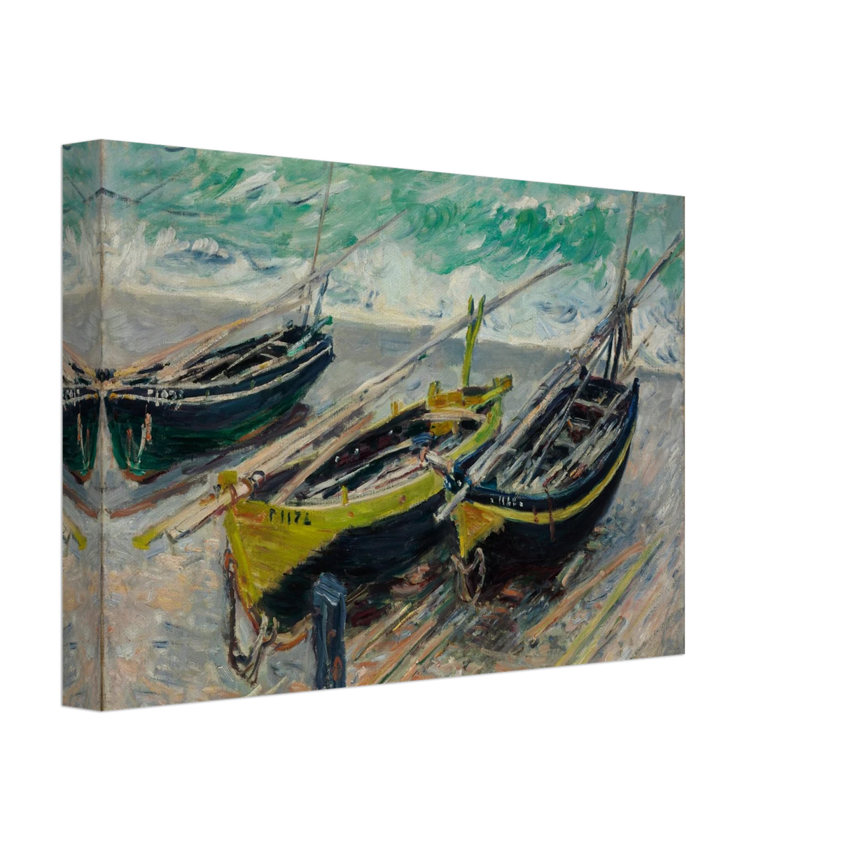 Three Fishing Boats (1886) – Claude Monet Wall Art Print - Canvas - 20x30 cm / 8x12″ -