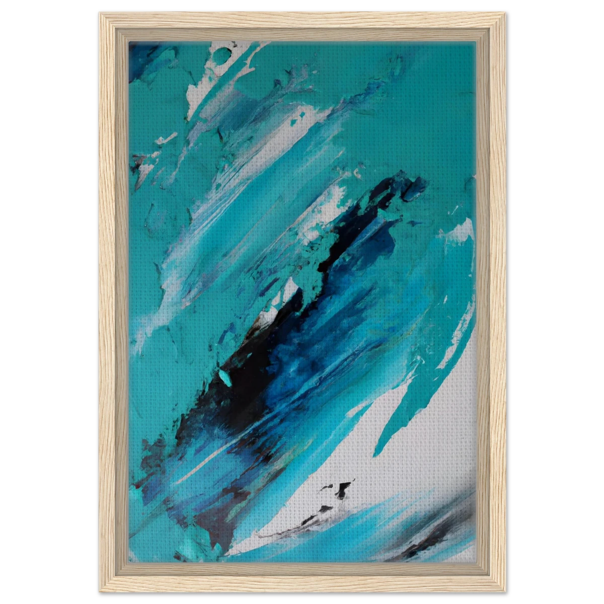 Tides of Serenity | Contemporary Abstract seascape Wall art print - Framed Canvas - 30x45 cm / 12x18″ - Wood frame