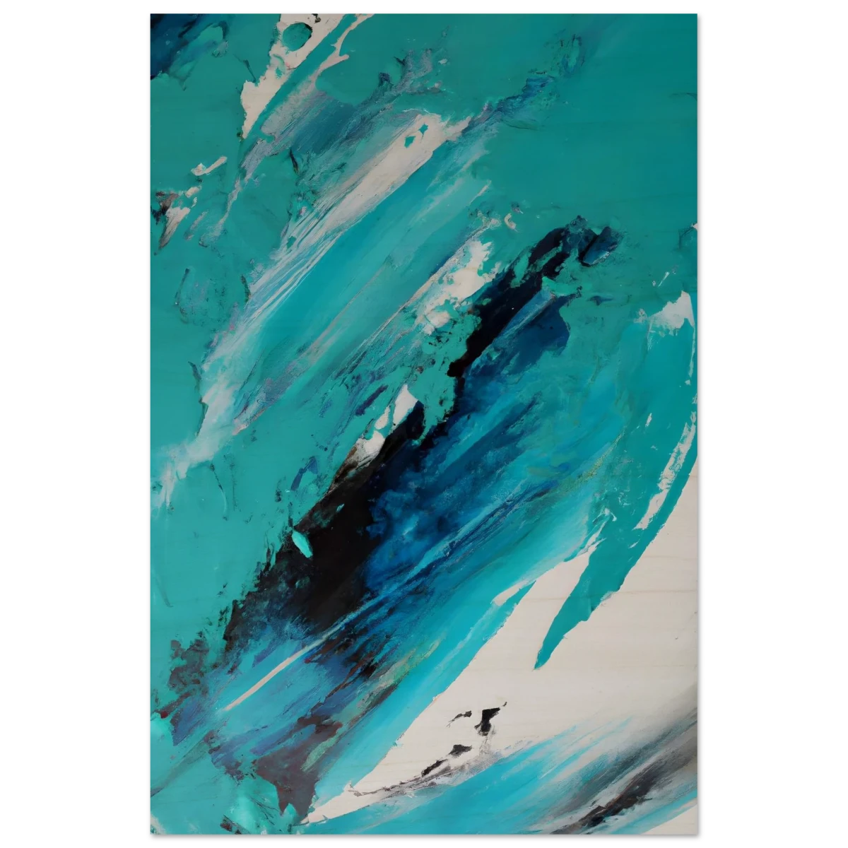Tides of Serenity | Contemporary Abstract seascape Wall art print - Wood Prints - 20x30 cm / 8x12″ -