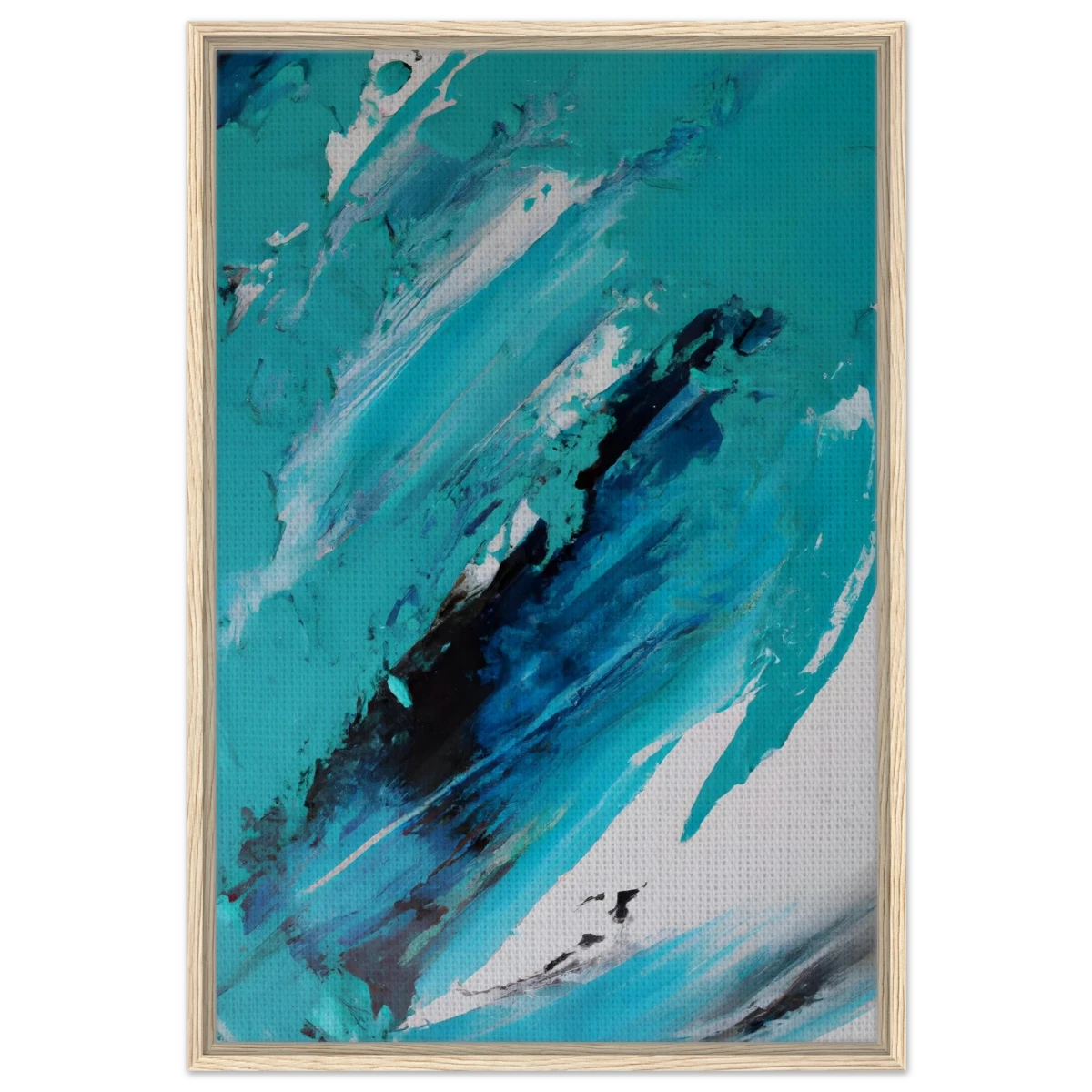 Tides of Serenity | Contemporary Abstract seascape Wall art print - Framed Canvas - 60x90 cm / 24x36″ - Wood frame