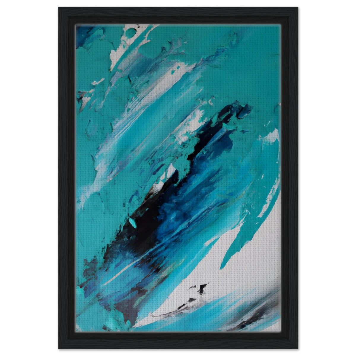Tides of Serenity | Contemporary Abstract seascape Wall art print - Framed Canvas - 30x45 cm / 12x18″ - Black frame