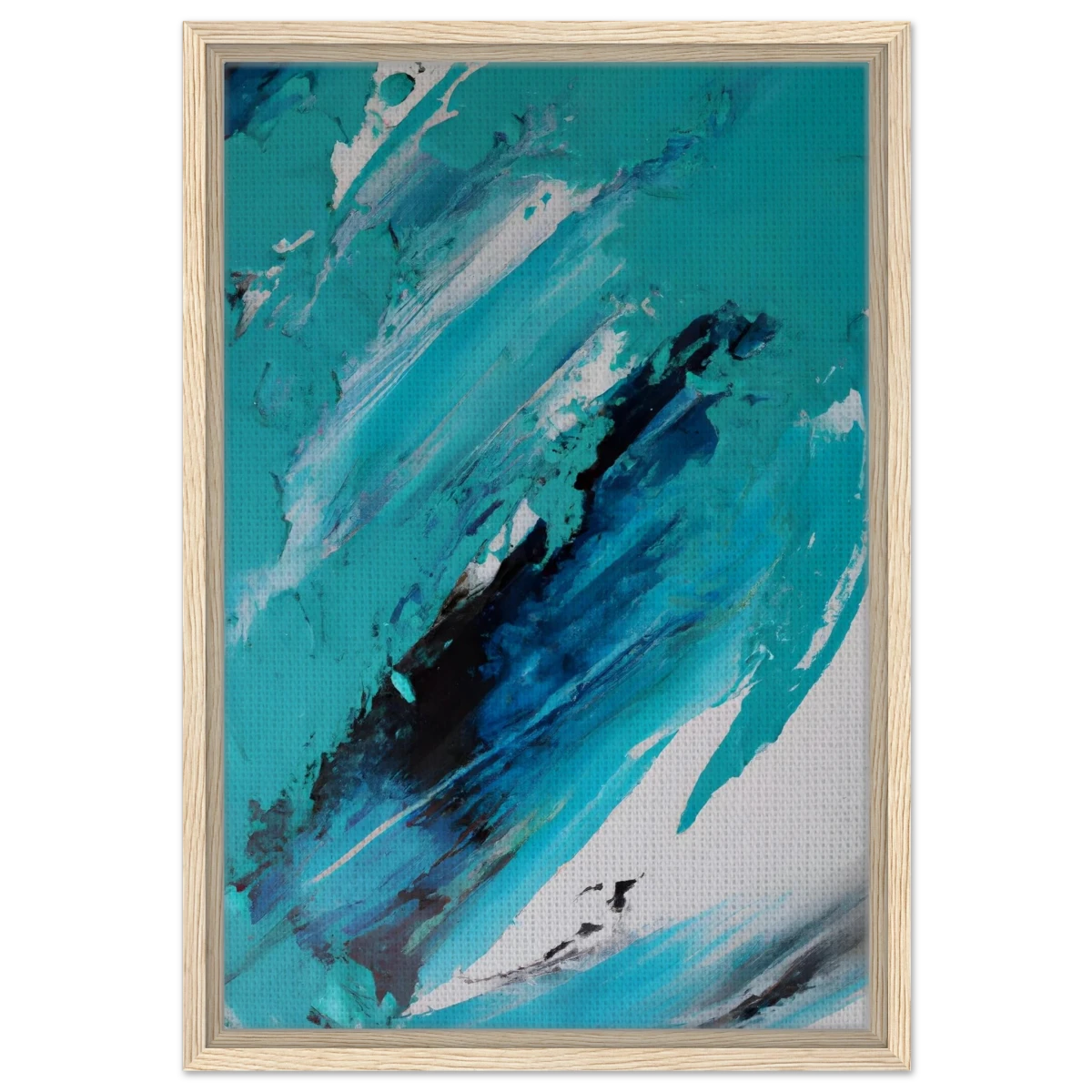 Tides of Serenity | Contemporary Abstract seascape Wall art print - Framed Canvas - 40x60 cm / 16x24″ - Wood frame