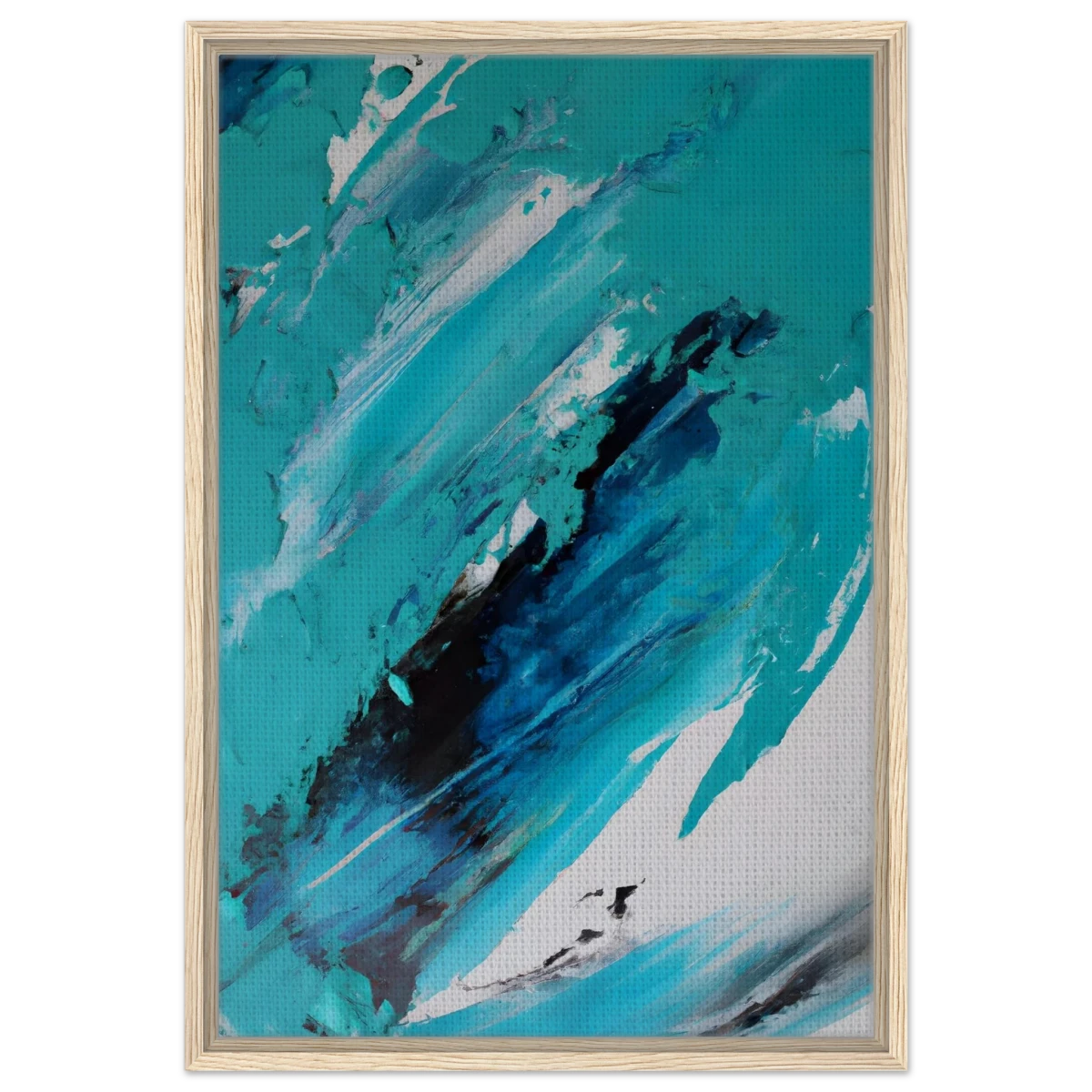 Tides of Serenity | Contemporary Abstract seascape Wall art print - Framed Canvas - 50x75 cm / 20x30″ - Wood frame