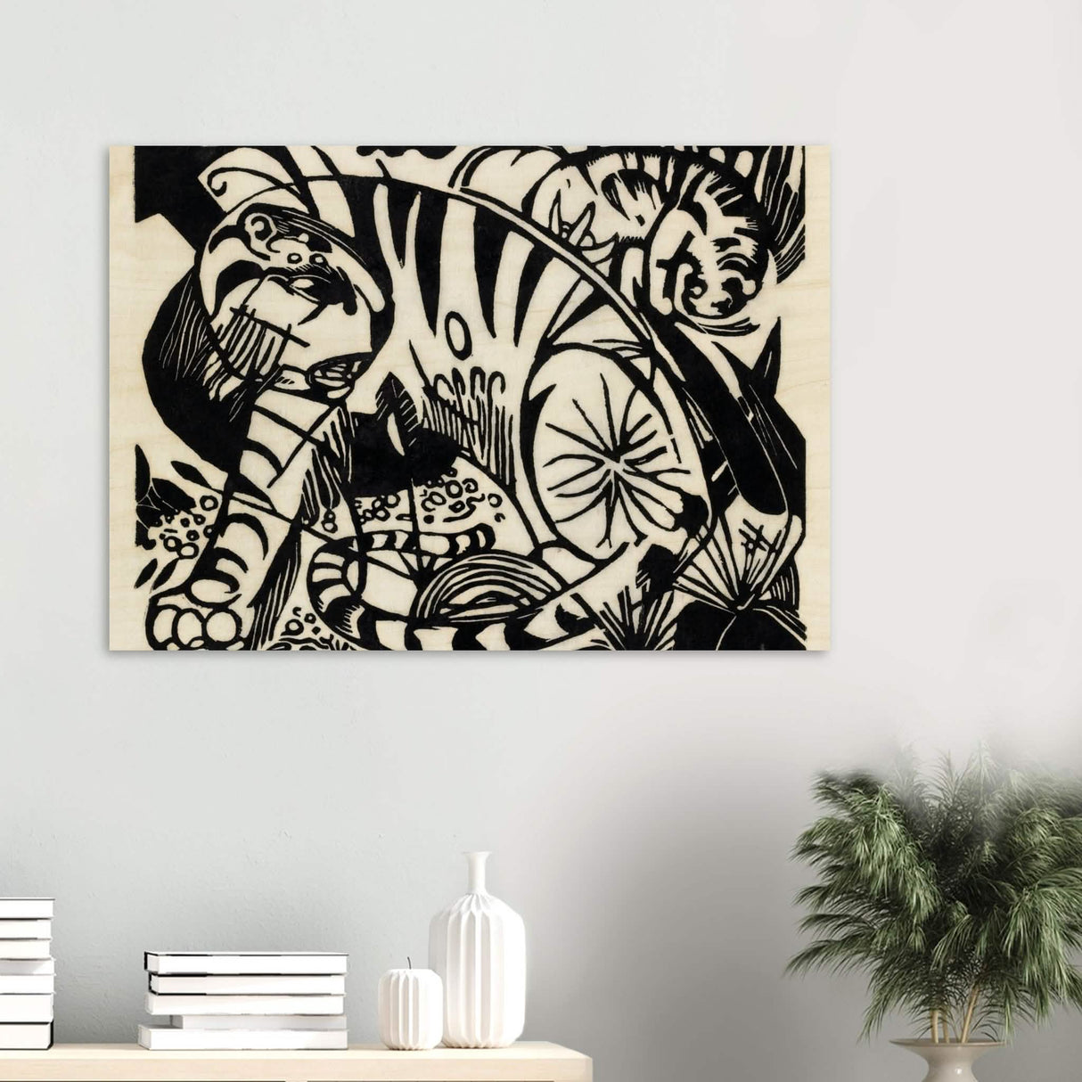 Tiger by Franz Marc - Wood Prints - 70x100 cm / 28x40″ - 10 mm
