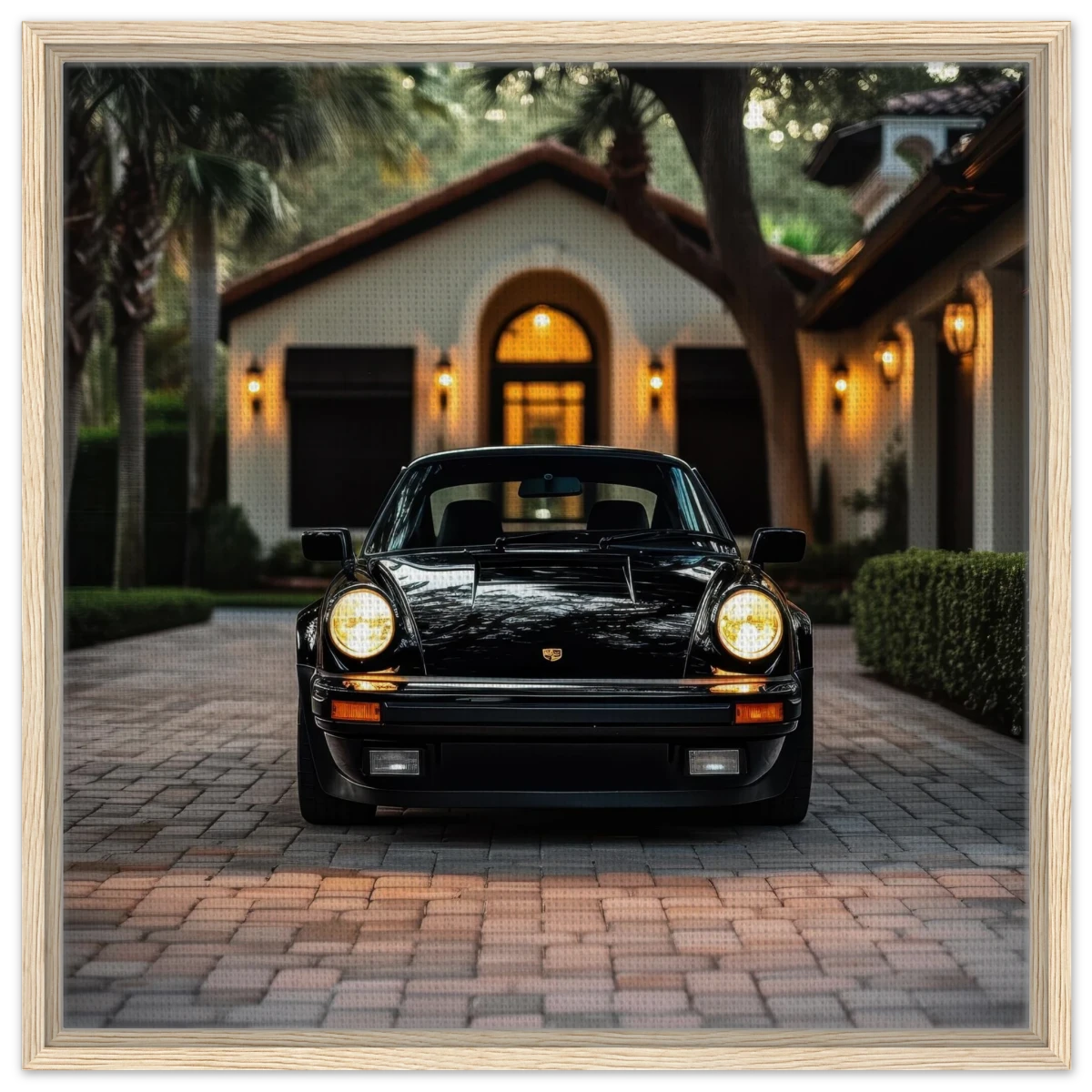 Timeless Elegance – The Classic Porsche Wall Art Print - Framed Canvas - 60x60 cm / 24x24″ - Wood frame