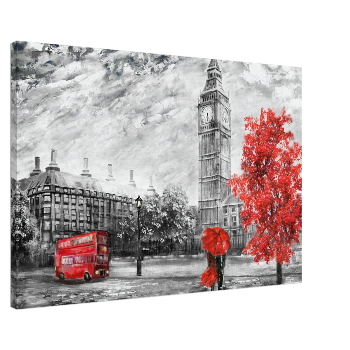Timeless London | Red Accents in a Monochrome World | Wall Art Print - Acrylic Print - 30x45 cm / 12x18″ -