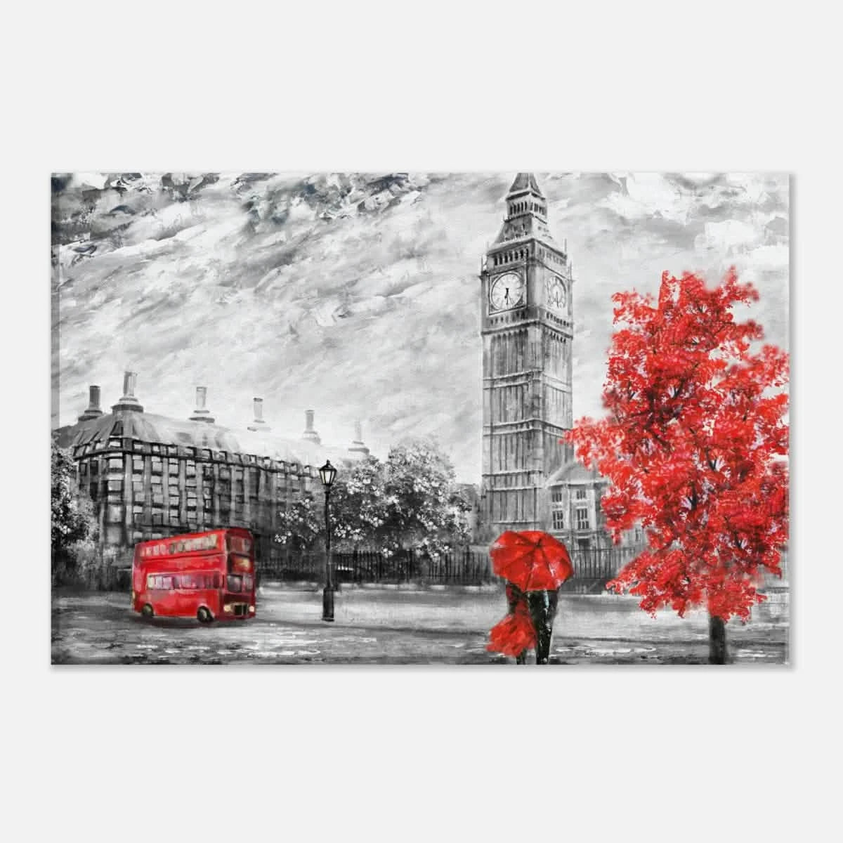 Timeless London | Red Accents in a Monochrome World | Wall Art Print - Acrylic Print - 30x45 cm / 12x18″ -