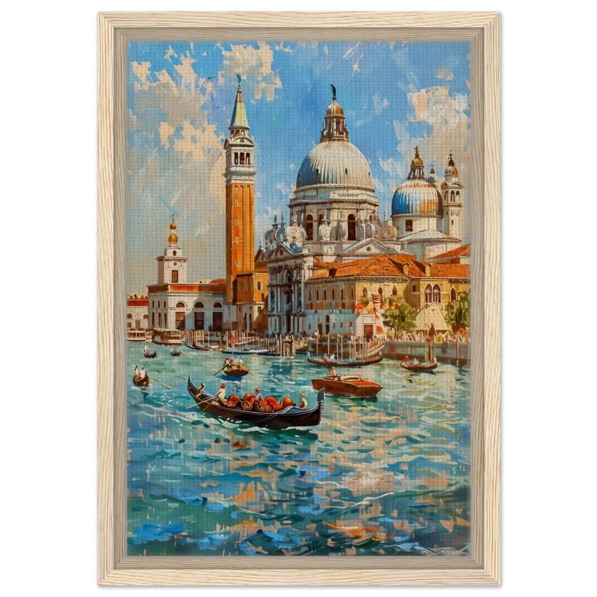 Timeless Venice: Dance of Light and Water - Framed Canvas - 30x45 cm / 12x18″ - Wood frame