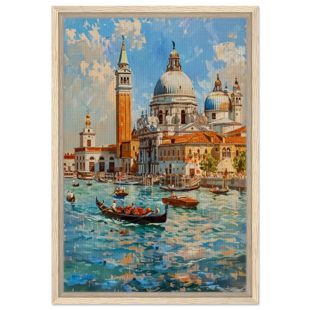 Timeless Venice: Dance of Light and Water - Framed Canvas - 40x60 cm / 16x24″ - Wood frame