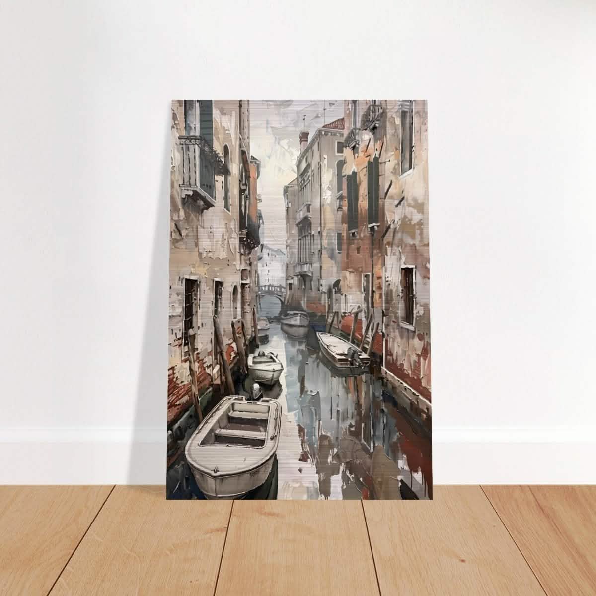 Tranquil Venice: Reflections of a Hidden Canal | Modern wall art print - Brushed Aluminum Print - 30x45 cm / 12x18″ -