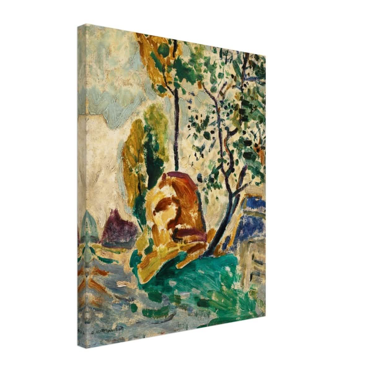 Tree and Rock by Alfred Henry Maurer | Wall Art Print - 40x50 cm / 16x20″ - Canvas -