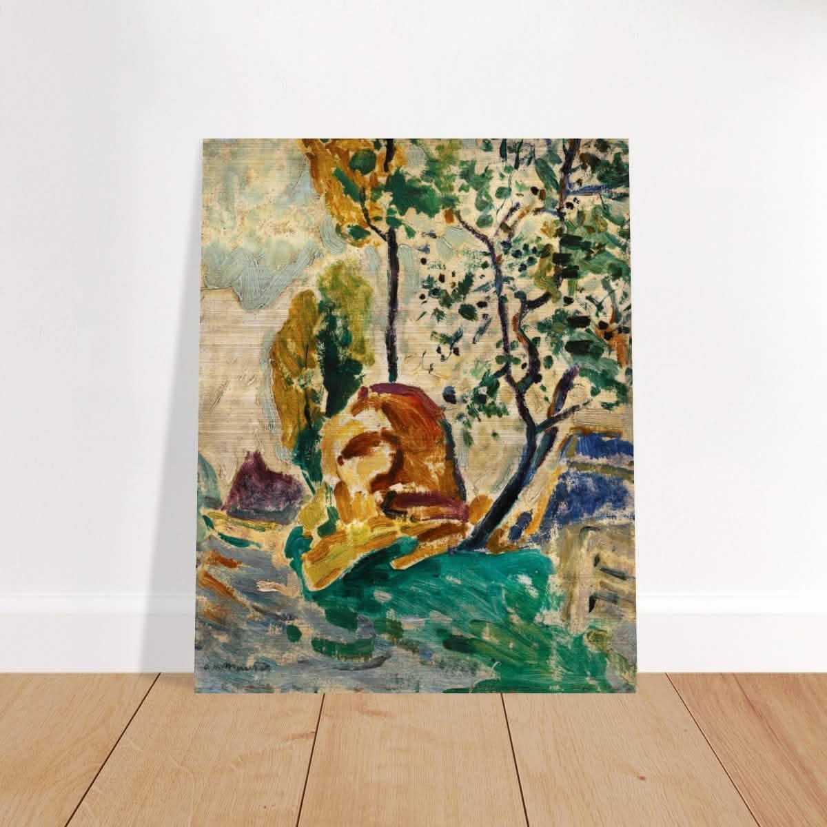 Tree and Rock by Alfred Henry Maurer | Wall Art Print - 40x50 cm / 16x20″ - Brushed Aluminum Print -