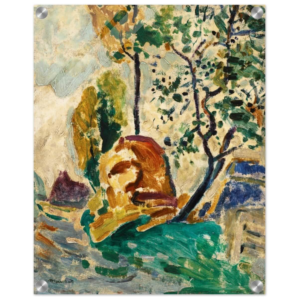 Tree and Rock by Alfred Henry Maurer | Wall Art Print - 40x50 cm / 16x20″ - Acrylic Print -
