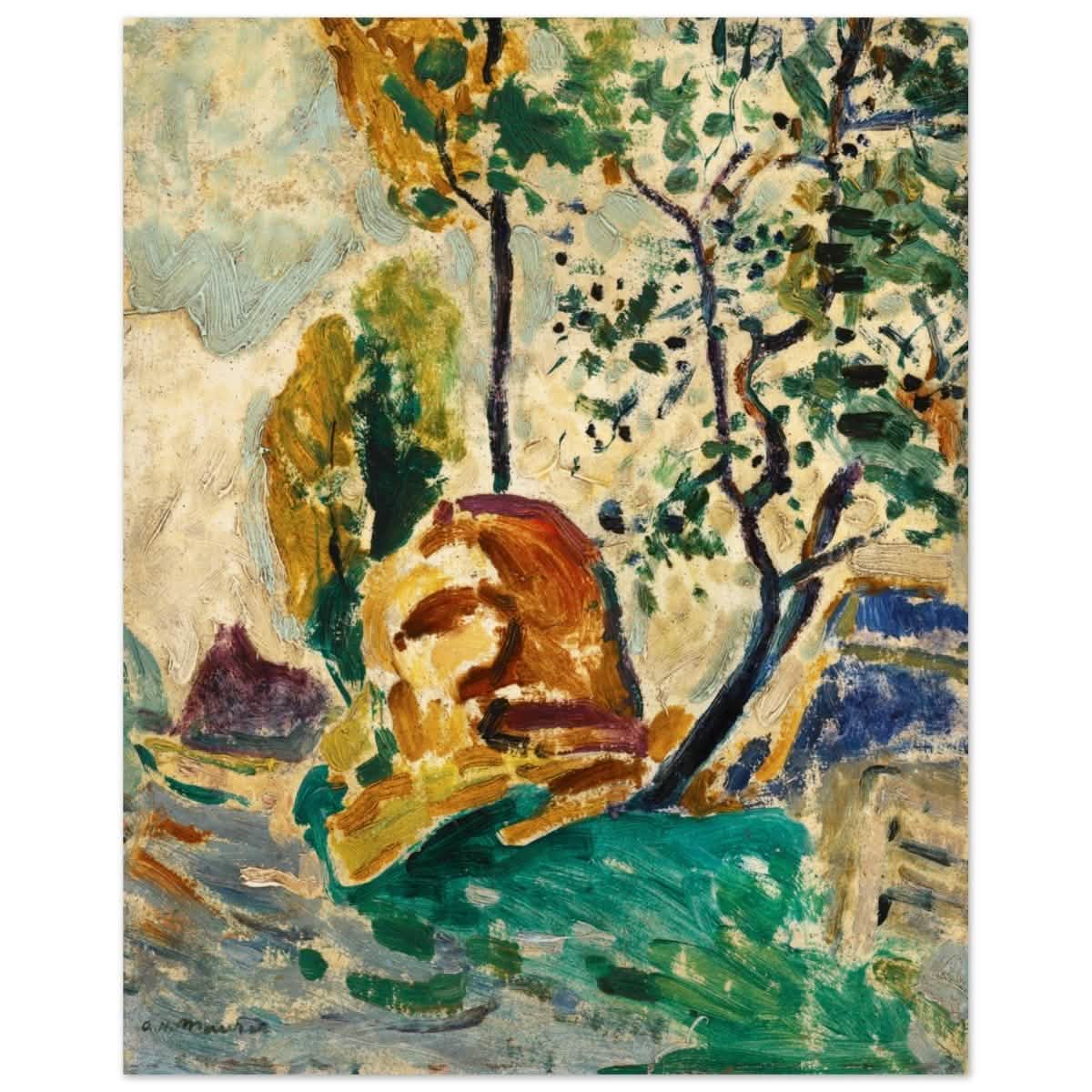 Tree and Rock by Alfred Henry Maurer | Wall Art Print - 40x50 cm / 16x20″ - Aluminum Print -