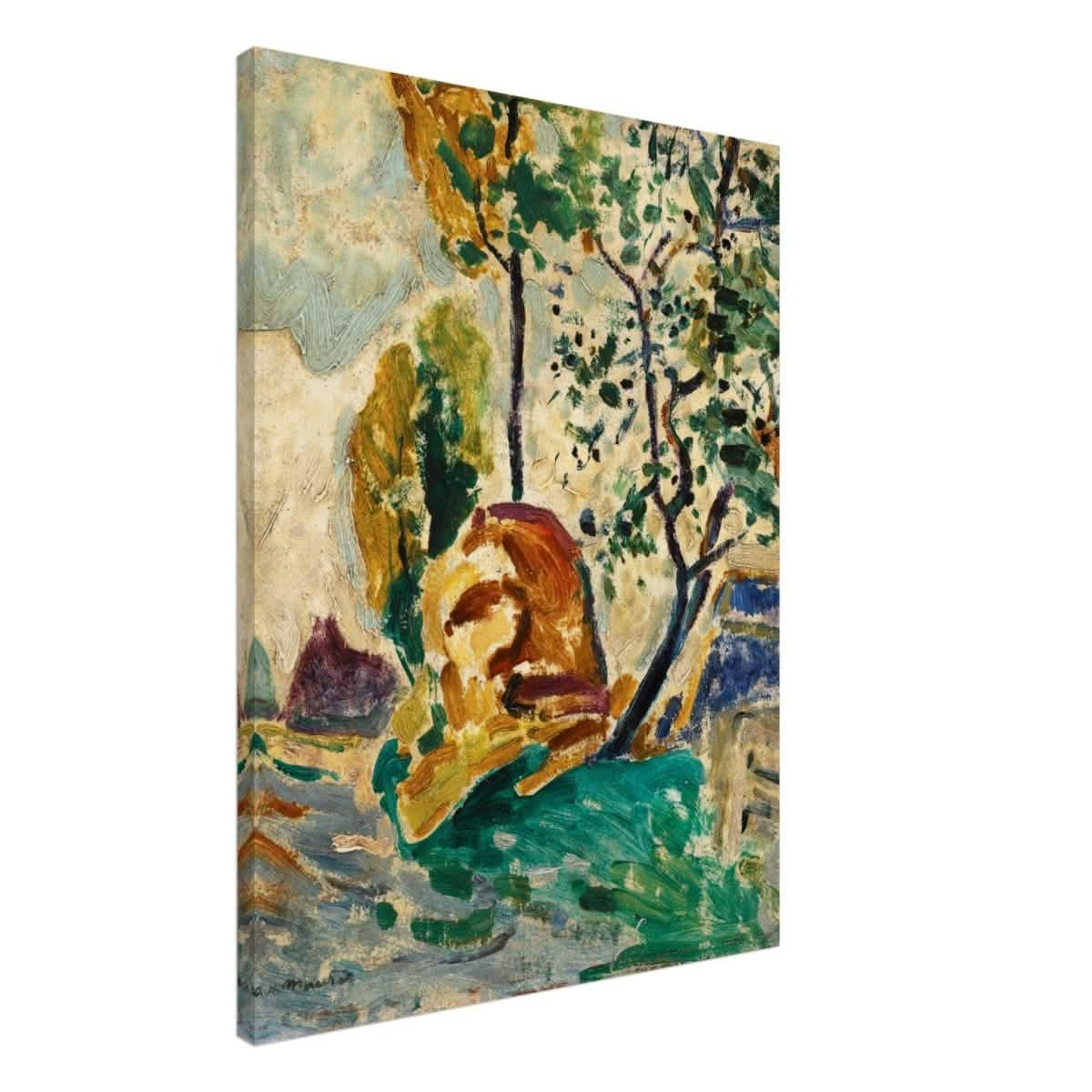Tree and Rock by Alfred Henry Maurer | Wall Art Print - 60x80 cm / 24x32″ - Canvas -