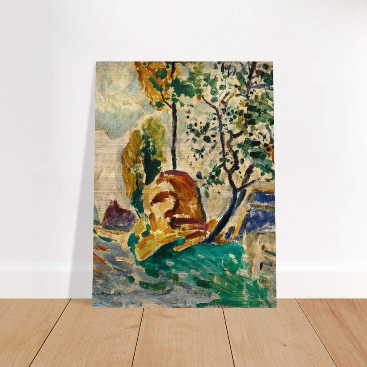 Tree and Rock by Alfred Henry Maurer | Wall Art Print - 30x40 cm / 12x16″ - Brushed Aluminum Print -