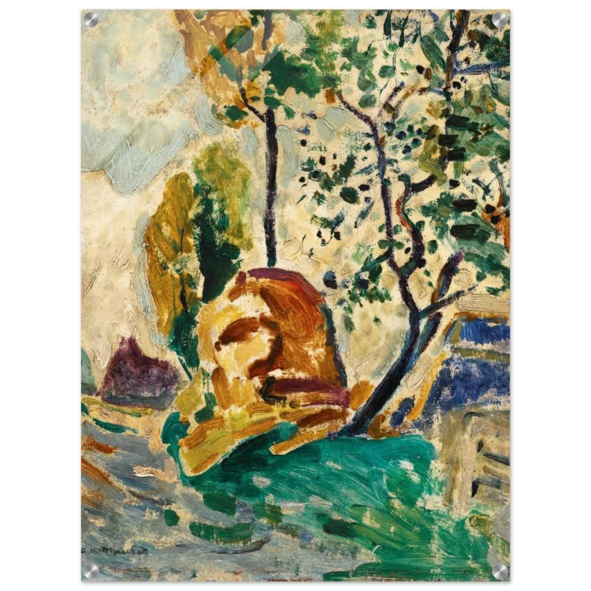 Tree and Rock by Alfred Henry Maurer | Wall Art Print - 60x80 cm / 24x32″ - Acrylic Print -