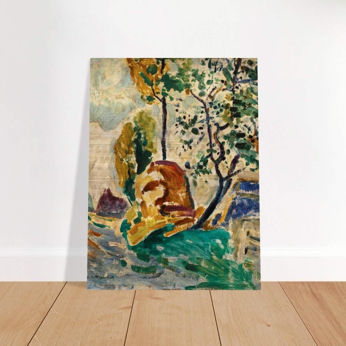 Tree and Rock by Alfred Henry Maurer | Wall Art Print - 60x80 cm / 24x32″ - Brushed Aluminum Print -