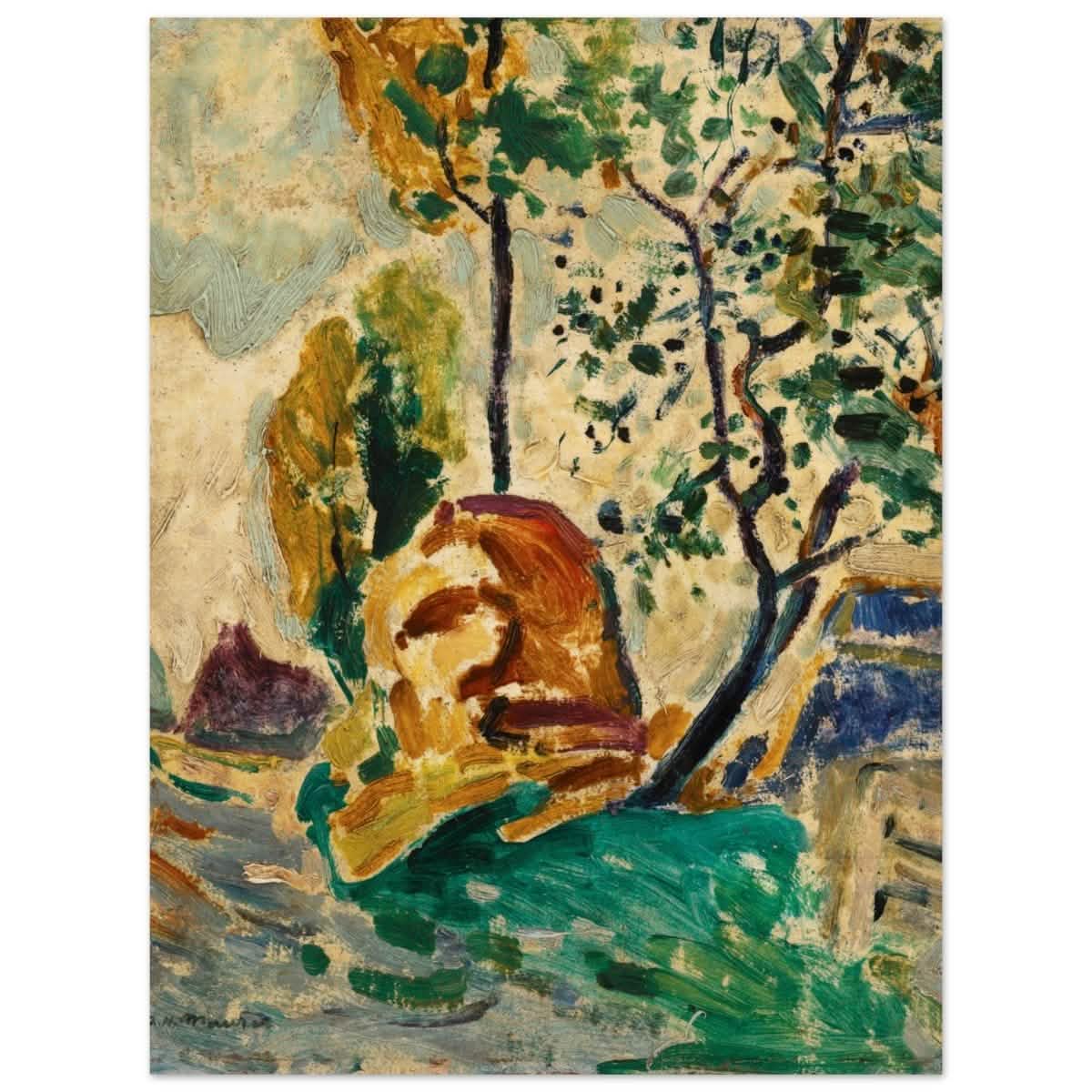 Tree and Rock by Alfred Henry Maurer | Wall Art Print - 60x80 cm / 24x32″ - Wood Prints -