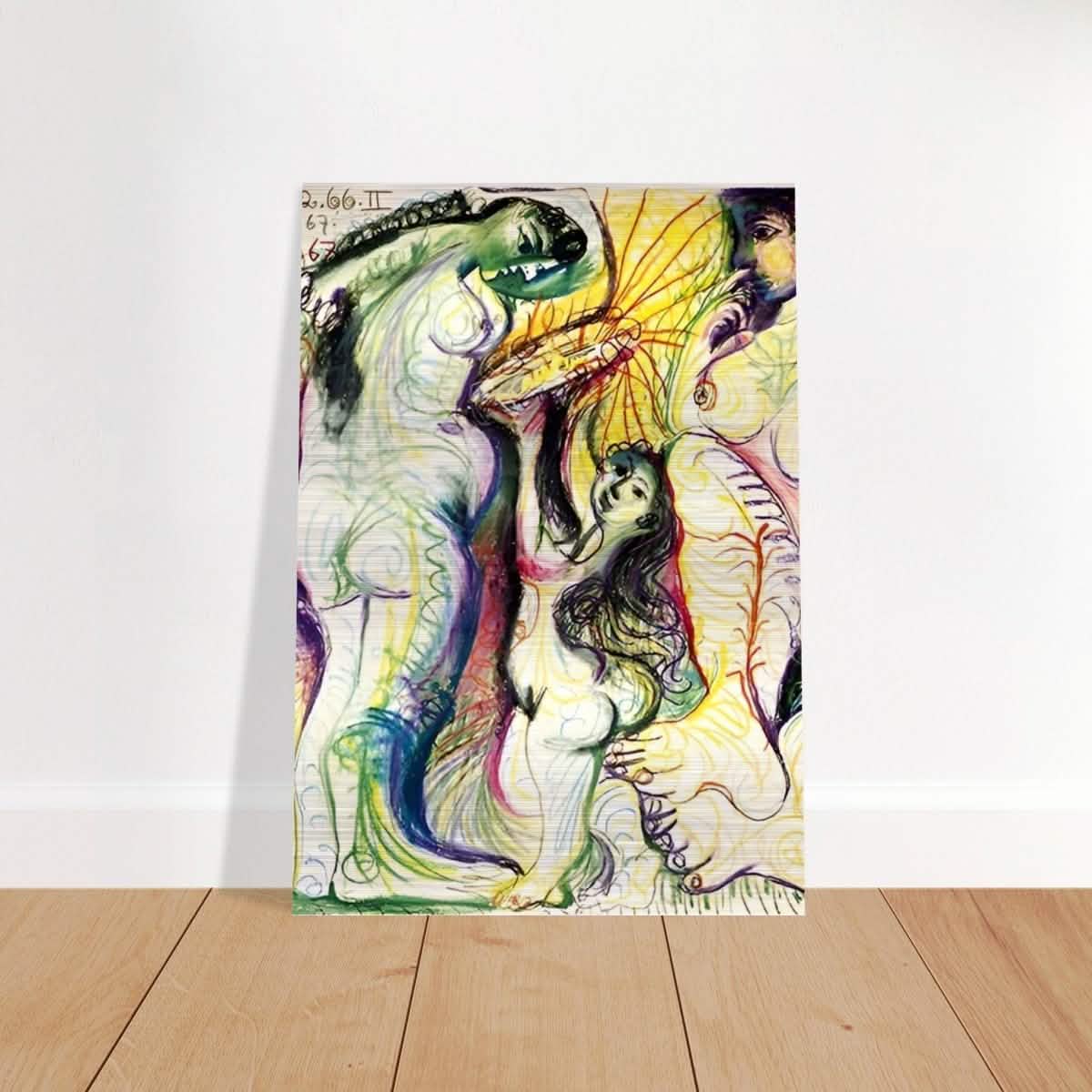 Trois nus à la toilette by Pablo Picasso 1981 - Brushed Aluminum Print - 70x100 cm / 28x40″ -