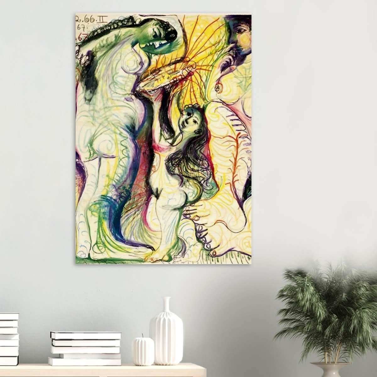 Trois nus à la toilette by Pablo Picasso 1981 - Wood Prints - 70x100 cm / 28x40″ - 20 mm