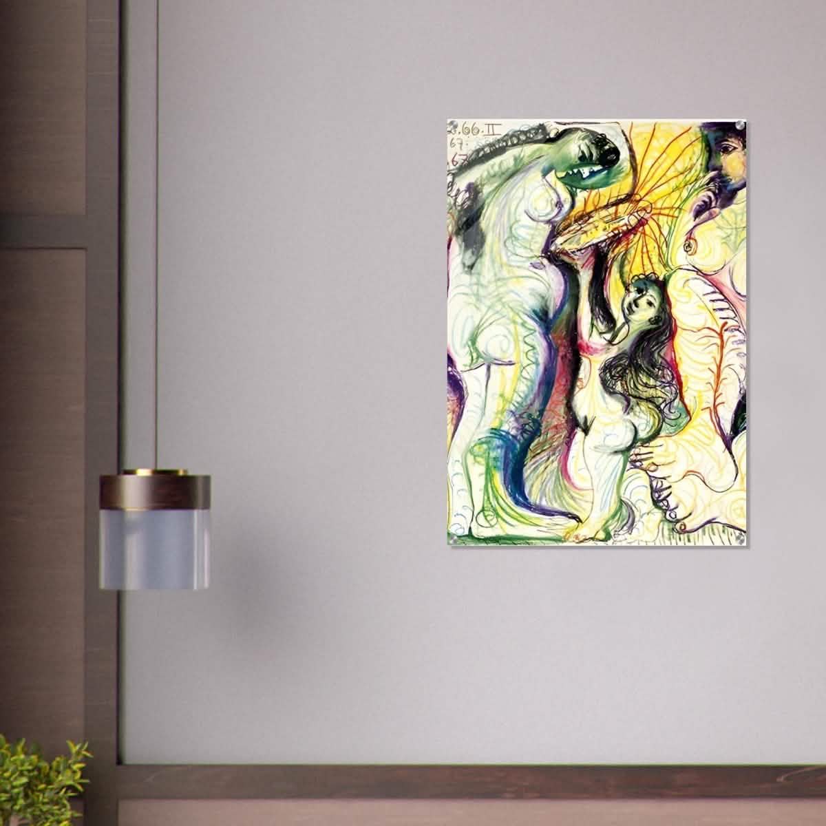 Trois nus à la toilette by Pablo Picasso 1981 - Acrylic Print - 70x100 cm / 28x40″ -