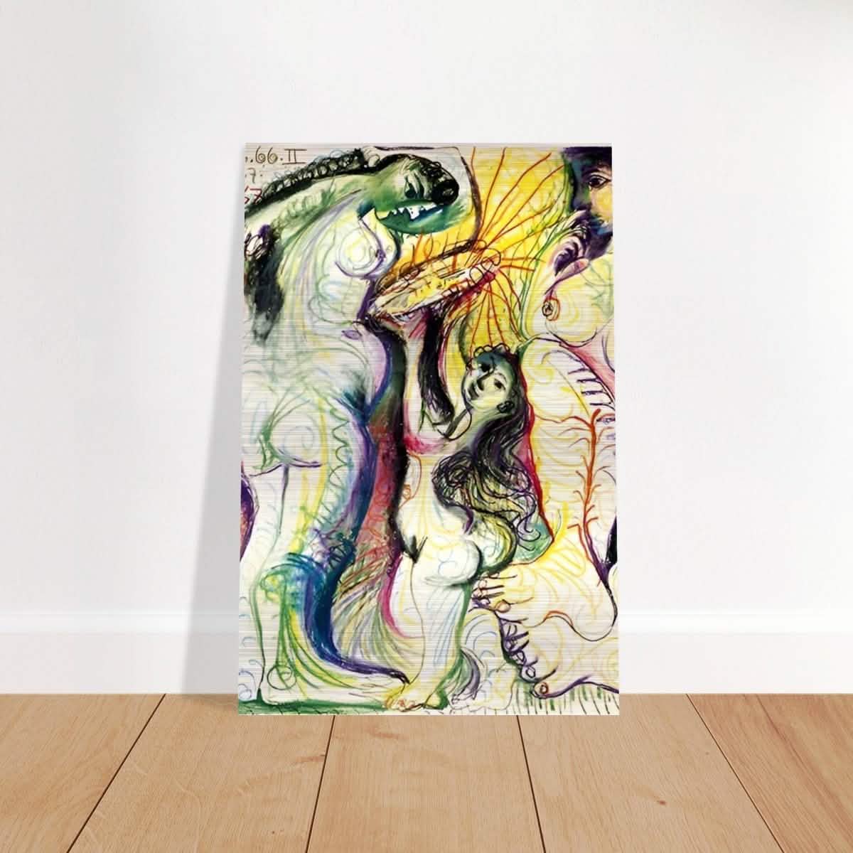 Trois nus à la toilette by Pablo Picasso 1981 - Brushed Aluminum Print - 40x60 cm / 16x24″ -